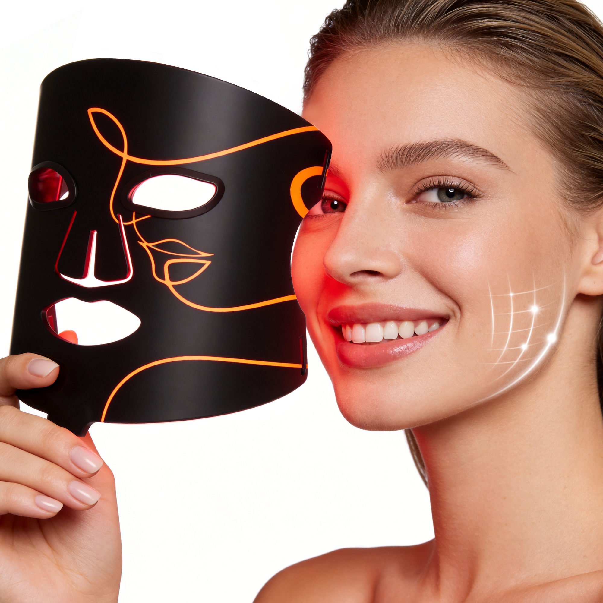 Red Light Therapy for Face, LED Face Mask with 432 Beams, 5000mAh Rechargeable, 850nm Infrared & Red/Blue Light, 4 Modes, Adjustable Brightness & Timer, Soft Silicone, Skin Care at Home